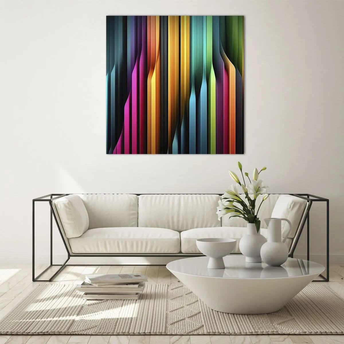 Glastavla - Bild på glas - Lysande orgel - 70x70 cm