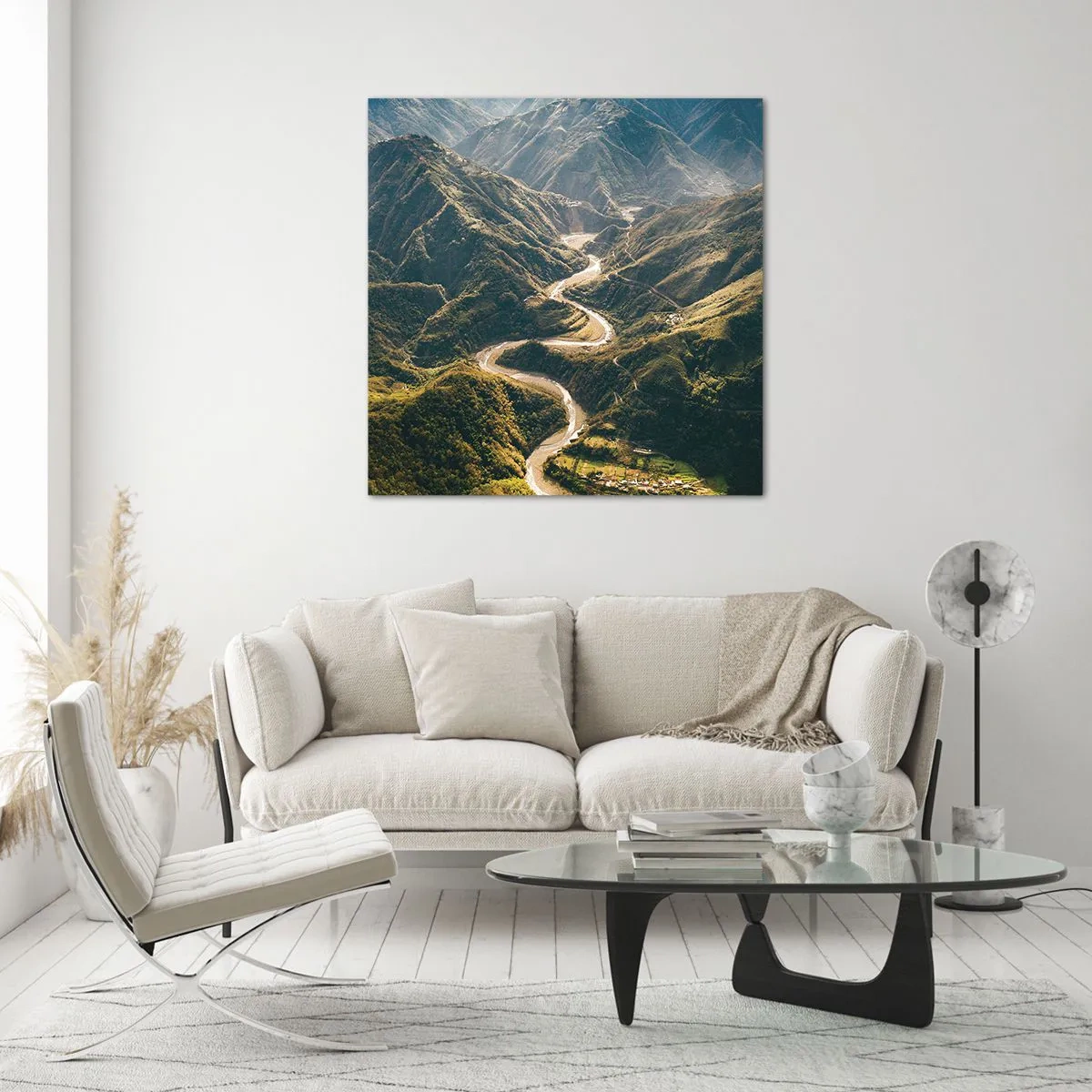 Glastavla - Bild på glas - Direkt från fjällens hjärta - 70x70 cm