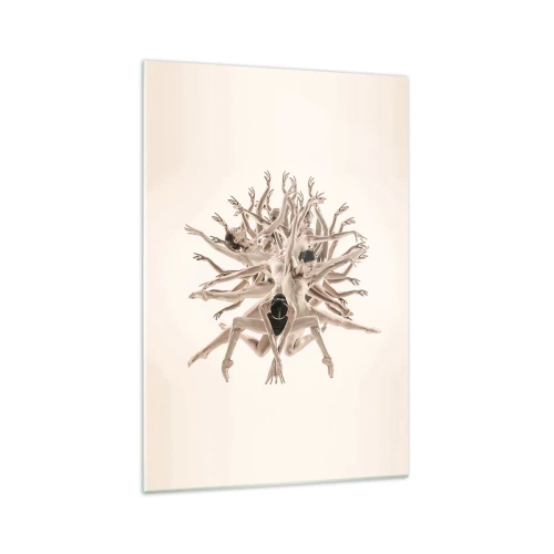 Glastavla - Bild på glas - Blommar i dansen - 70x100 cm