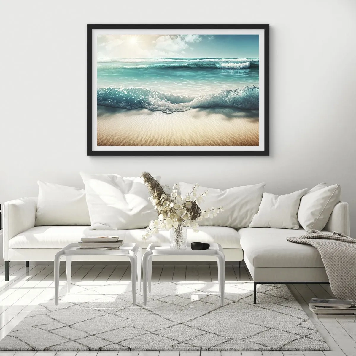 Affisch i svart ram - Lugnet i havet - 70x50 cm