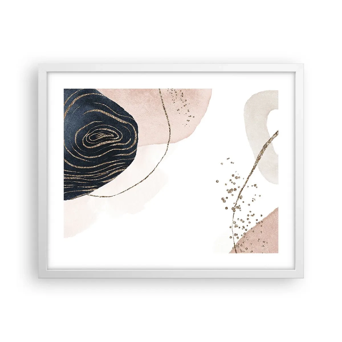 Affisch i vit ram - Allt flyter - 50x40 cm