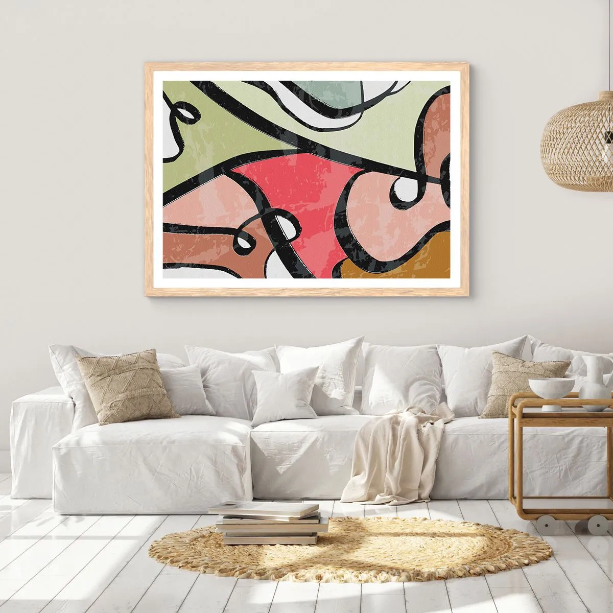 Affisch i ram av ljusek - Pirouetter bland färger - 40x30 cm