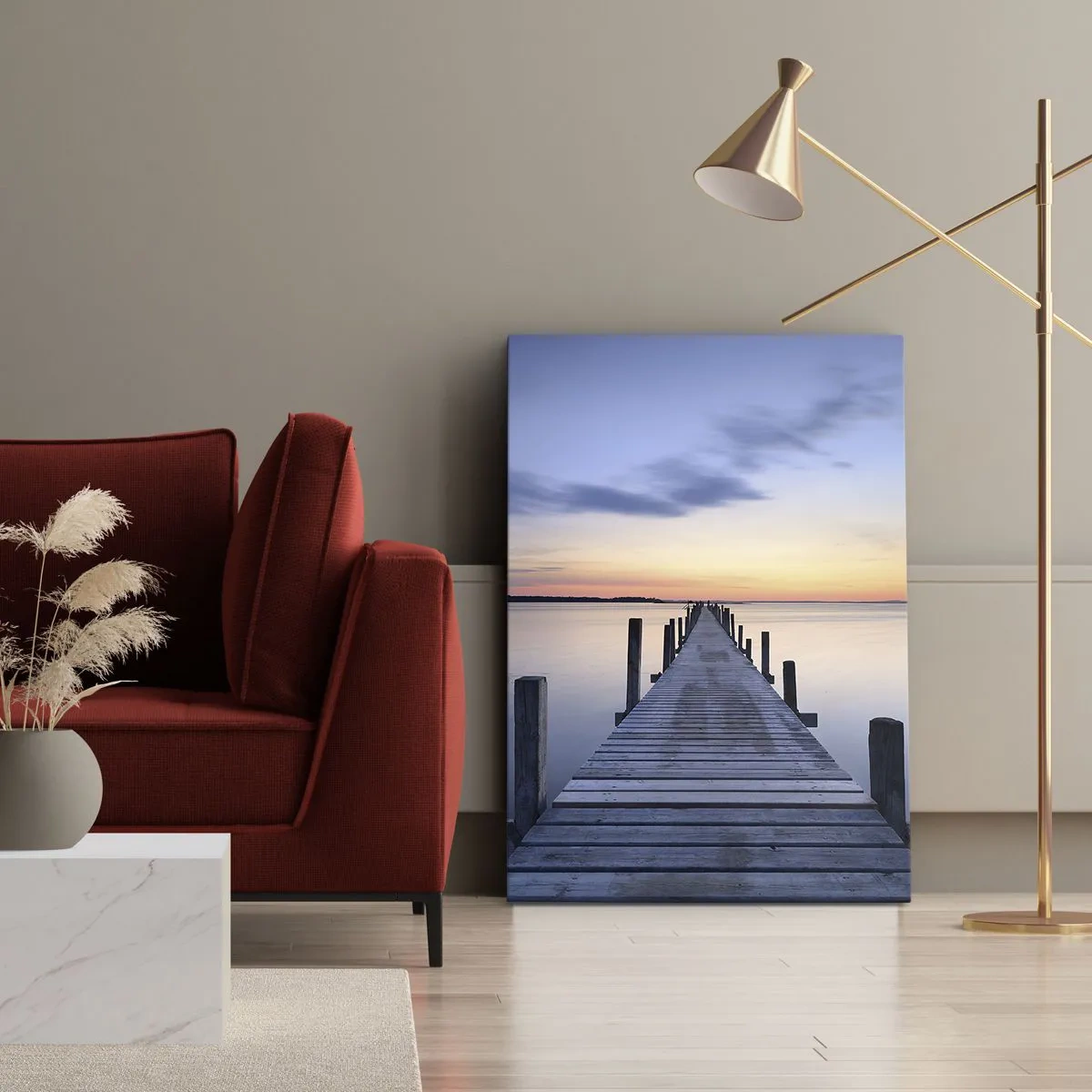 Canvastavla - Bild på duk - Klara solnedgångens ro - 50x70 cm