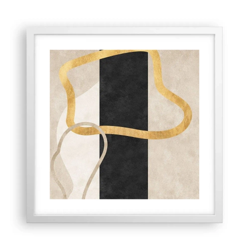 Affisch i vit ram - Slingrande former - 40x40 cm