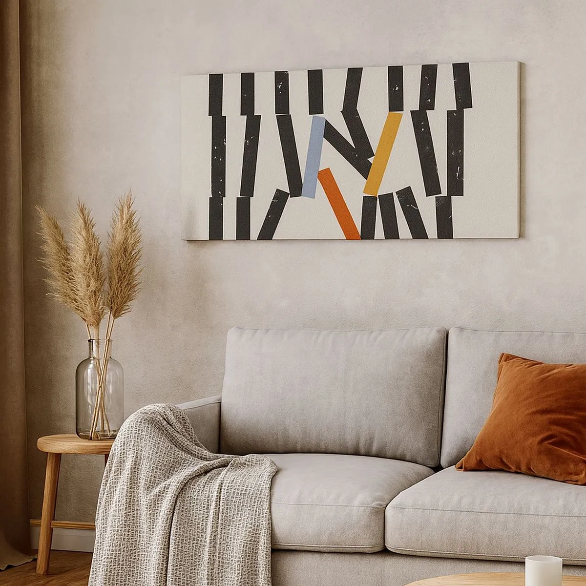 Canvastavla - Bild på duk - Domino - komposition - 100x40 cm