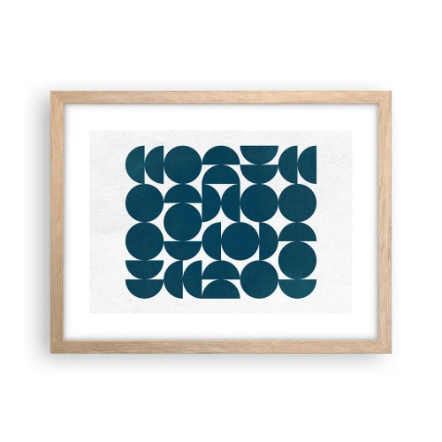 Affisch i ram av ljusek - Cirklar och halvcirklar - 40x30 cm