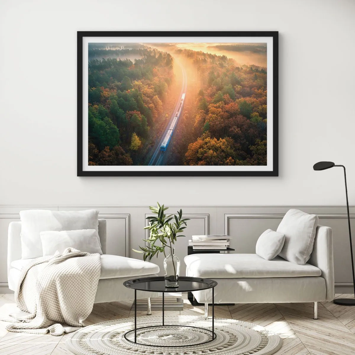 Affisch i svart ram - Höstresa - 100x70 cm