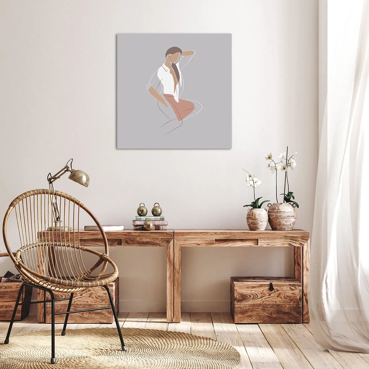 Canvastavla - Bild på duk - Charmens kontur - 30x30 cm