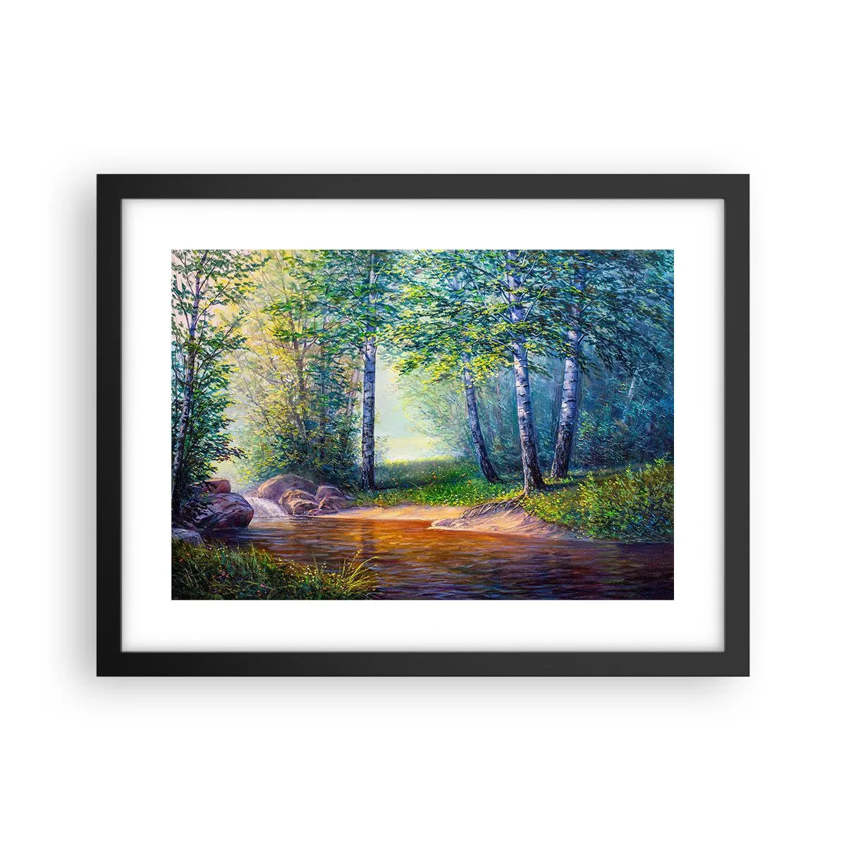 Affisch i svart ram - Idyllisk vy - 40x30 cm