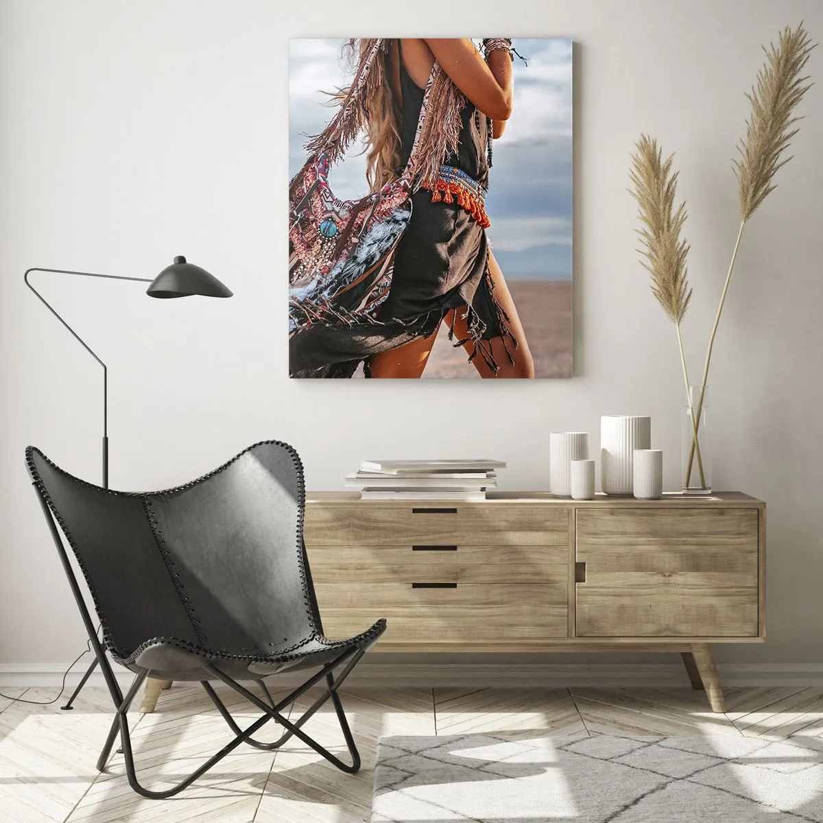 Glastavla - Bild på glas - Shamanens flicka - 50x70 cm