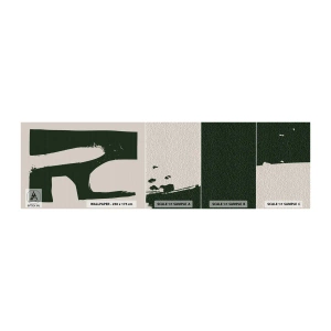 Provbit av självhäftande fototapet Deluxe Sticker - Vikar av vitt - Boho, Minimalism, Form - 100x30 cm