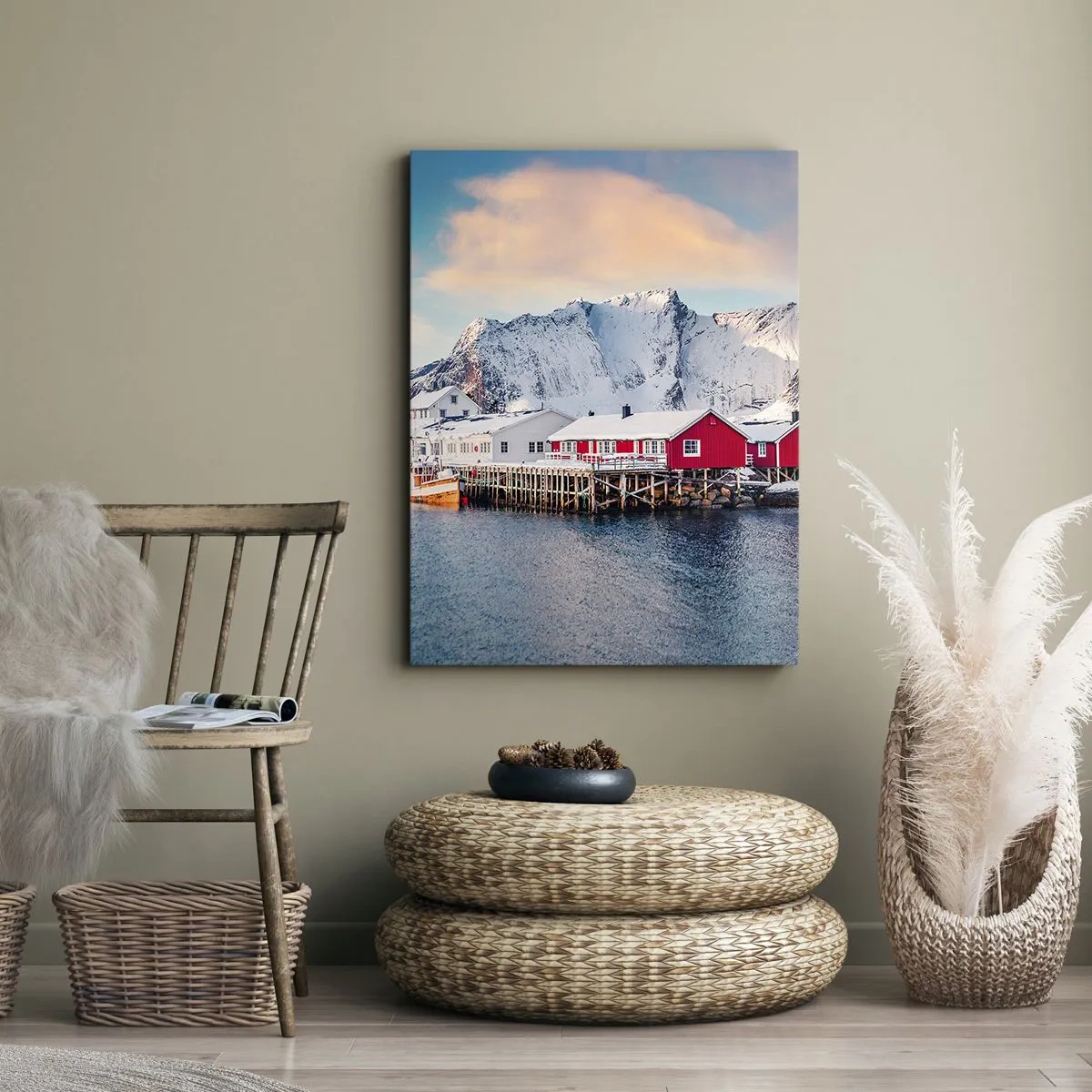 Canvastavla - Bild på duk - Nordligt gömställe - 70x100 cm