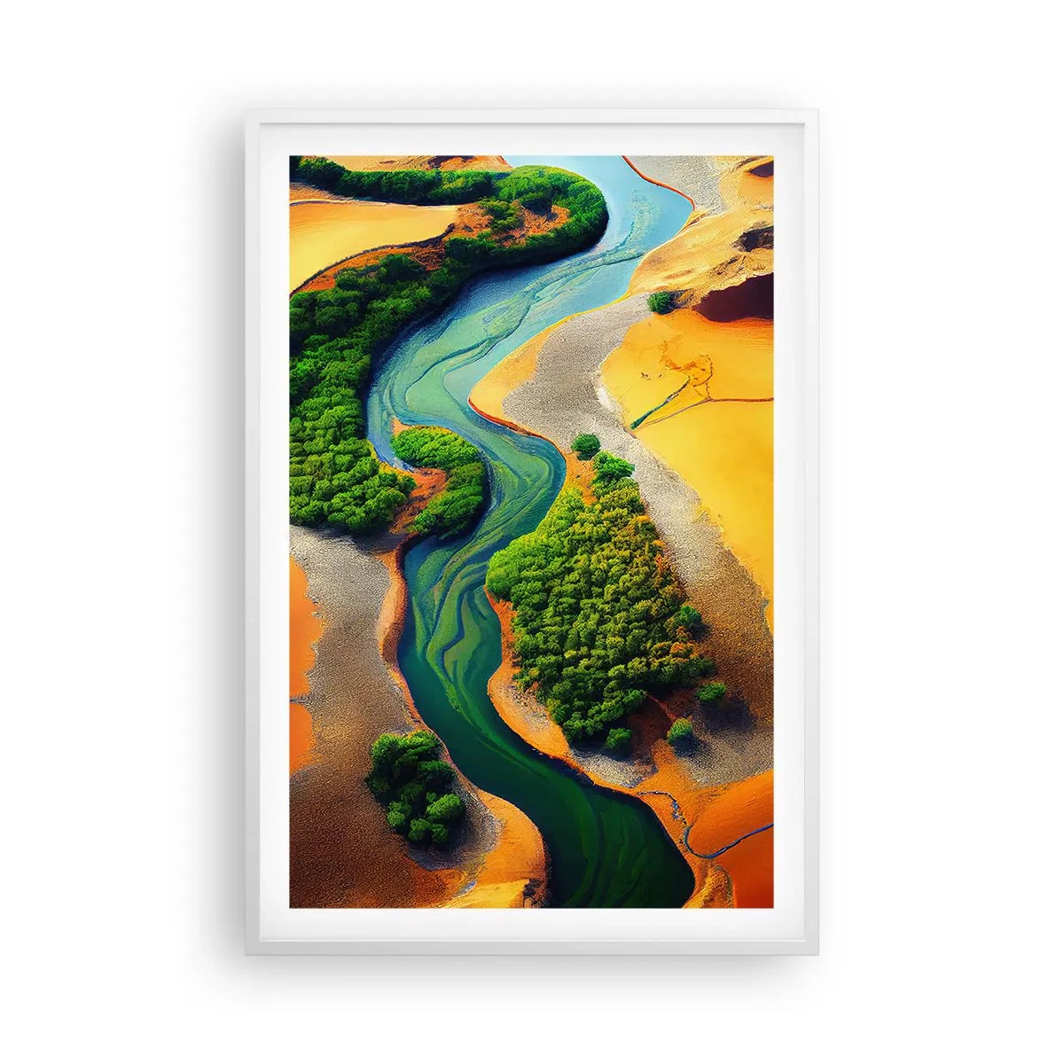 Affisch i vit ram - Livgivande flod - 61x91 cm