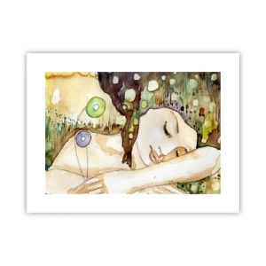 Affisch - Smaragd-viol dröm - 40x30 cm