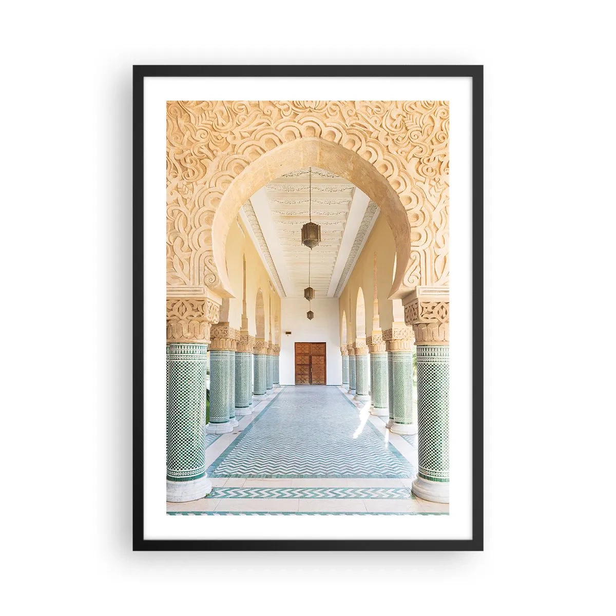 Affisch i svart ram - Foto av en dekorerad arkadkorridor i orientalisk stil - 50x70cm - Från Scheherazades sagor - Modern väggdekoration för vardagsrum och sovrum ARTTOR