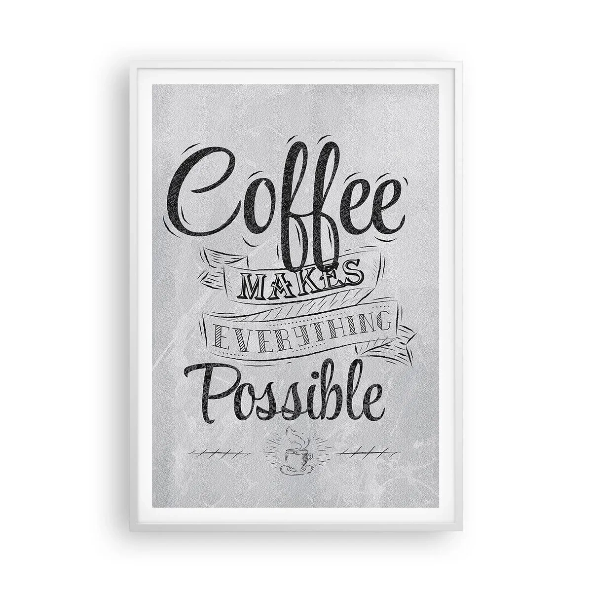 Affisch i vit ram - Hur inte älska kaffe - 70x100 cm