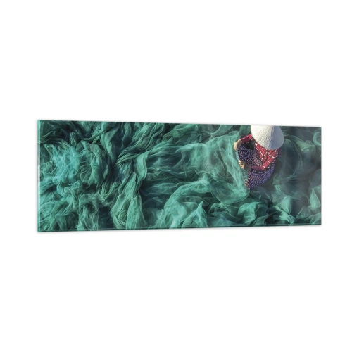 Glastavla - Bild på glas - I nätens hav - 90x30 cm