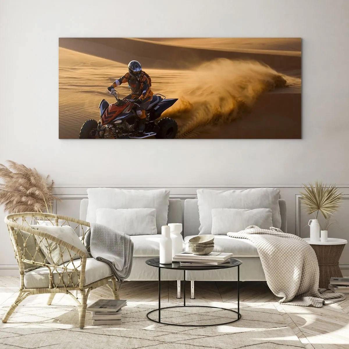 Glastavla - Bild på glas - På sandens vågor - 100x40 cm