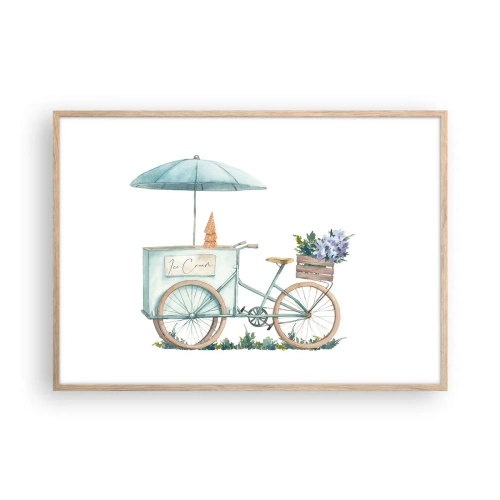 Affisch i ram av ljusek - Sött minne av sommaren - 100x70 cm