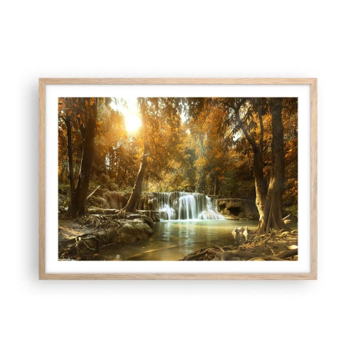 Affisch i ram av ljusek - Parkkaskad - 70x50 cm