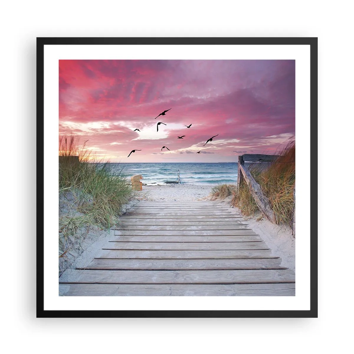 Affisch i svart ram - Östersjöimpression - 60x60 cm