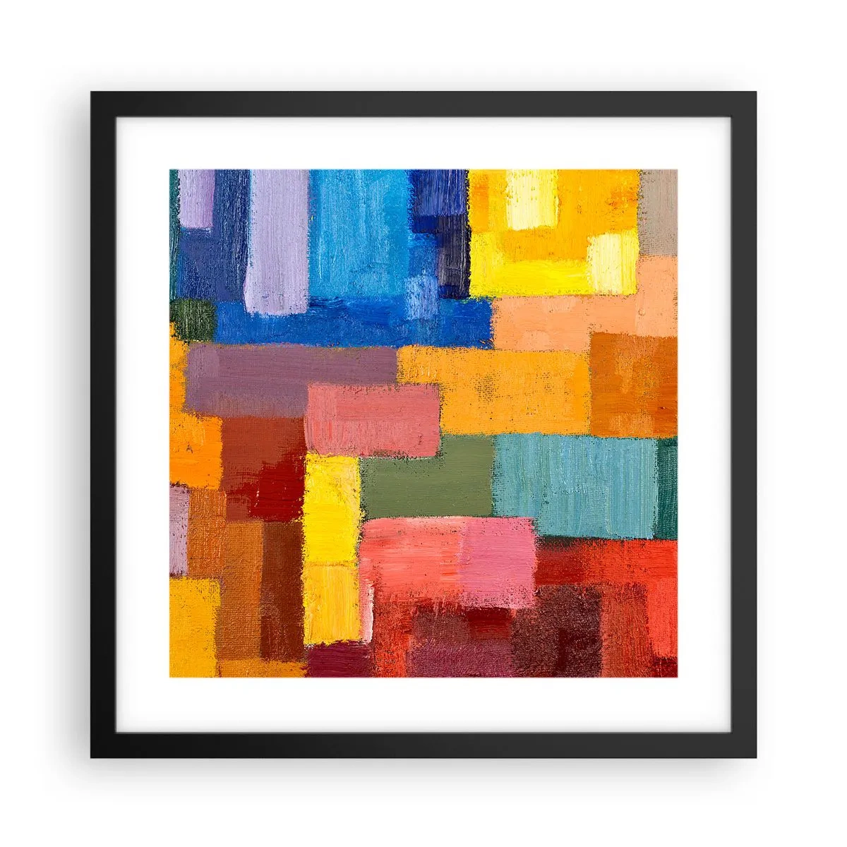 Affisch i svart ram - Alla olika, alla färgglada - 40x40 cm