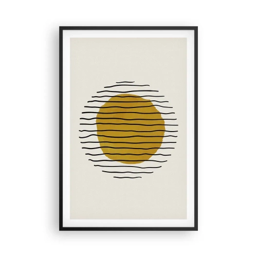 Affisch i svart ram - Abstraktion som darrar av glöd - 61x91 cm