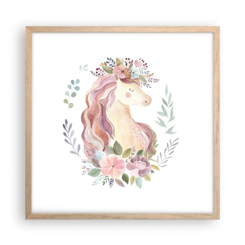 Affisch i ram av ljusek - En inbjudan till sagornas värld - 50x50 cm