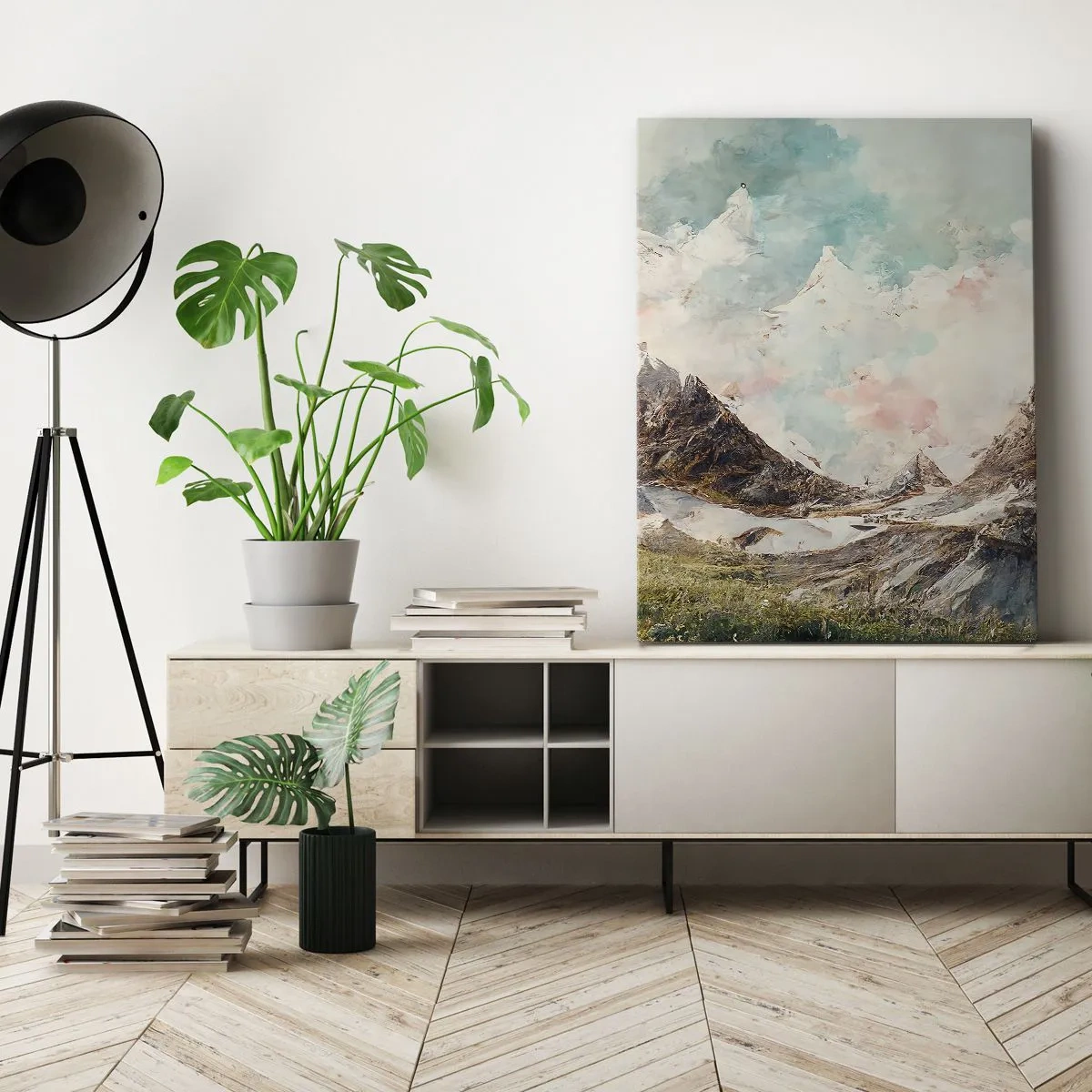 Canvastavla - Bild på duk - Steniga blad - 50x70 cm