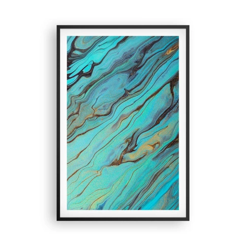 Affisch i svart ram - Turkost tidvatten - 61x91 cm