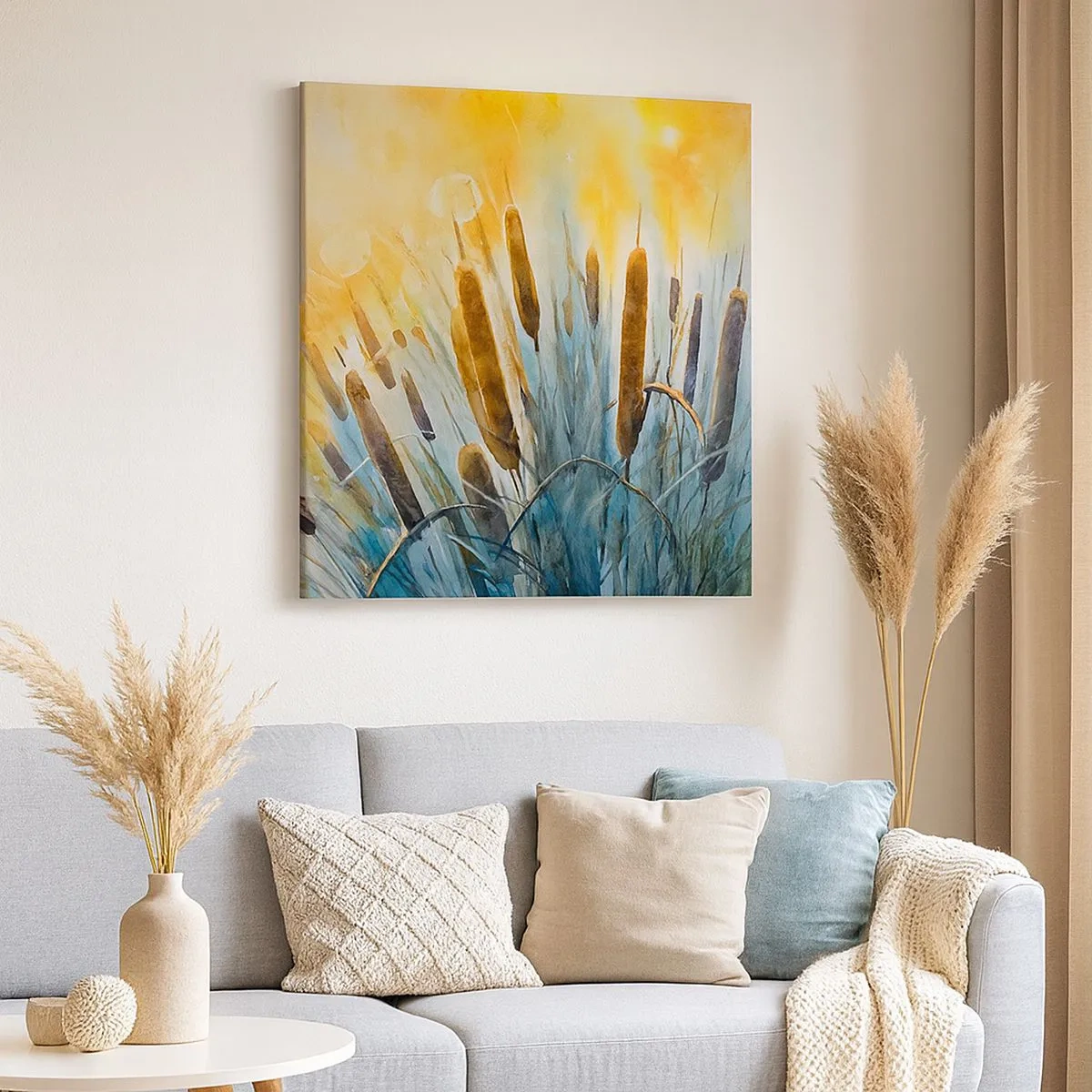 Canvastavla - Bild på duk - Vattnets kyla, solens hetta - 30x30 cm