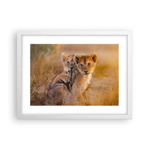 Affisch i vit ram - Stör inte! Vi har kul - 40x30 cm