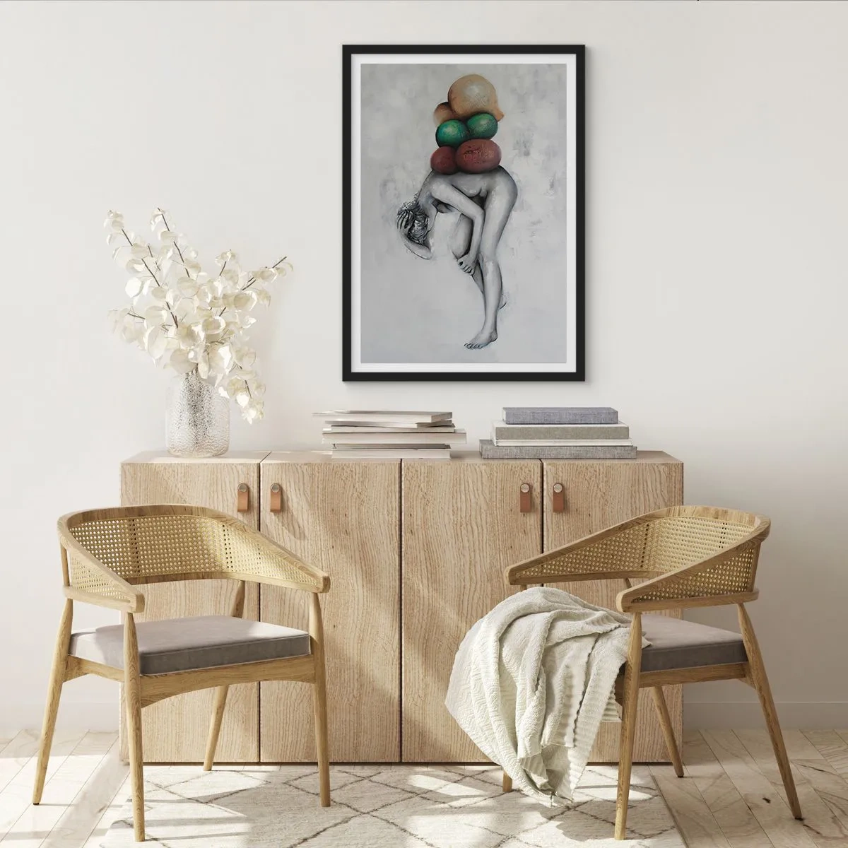 Affisch i svart ram - Livets börda - 50x70cm - Livets börda - Modern väggdekoration för vardagsrum och sovrum ARTTOR