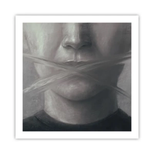 Affisch - Inte ett ord - 60x60 cm