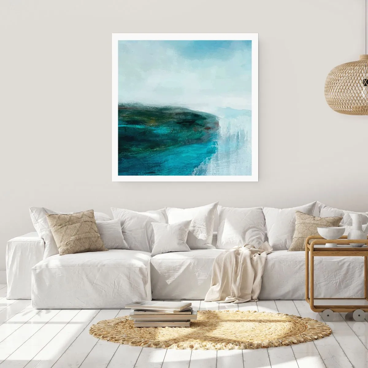 Affisch - Marin abstraktion - 50x50 cm