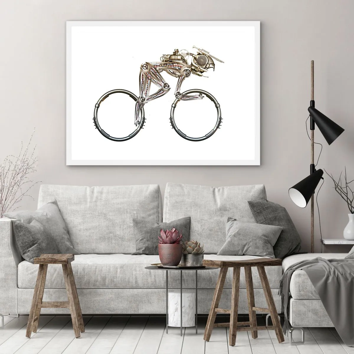 Affisch i vit ram - Underbar maskin - 40x30 cm