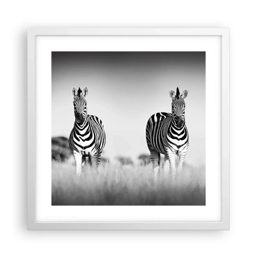 Affisch i vit ram - Men dock världen är svart-vit - 40x40 cm