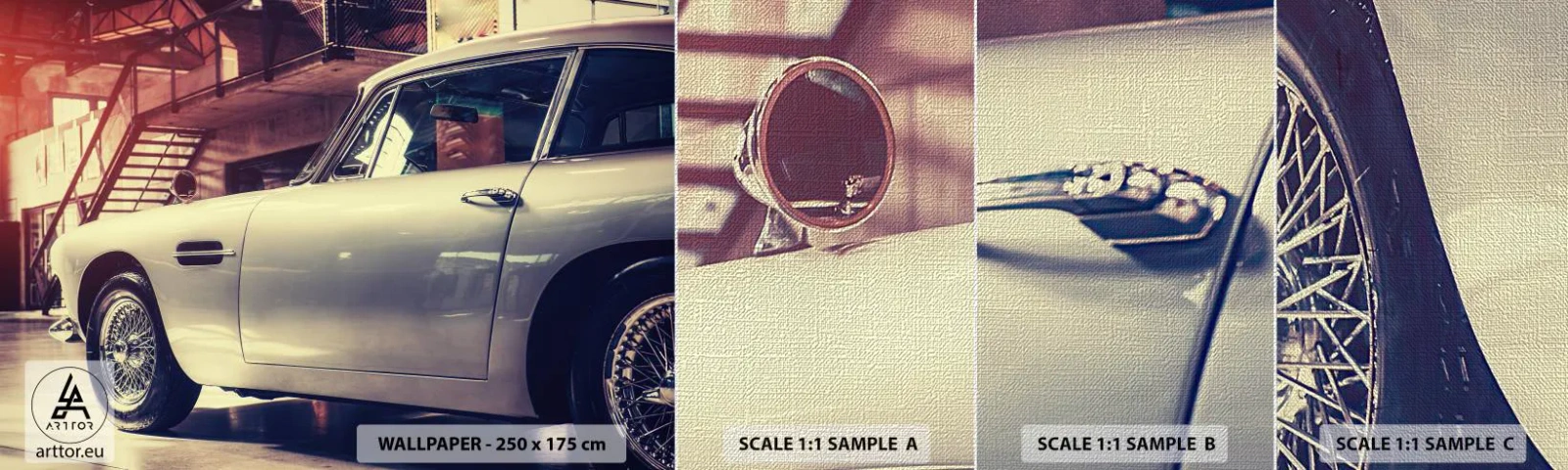 Provbit av fototapet Premium Canvas - Klassiken åldras inte - Bil, Bil, Årgång - 100x30 cm