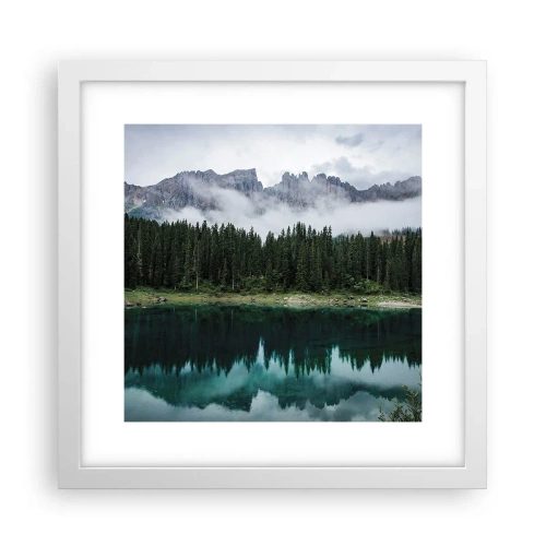 Affisch i vit ram - Tyst, tyst, väck inte sovande vatten... - 30x30 cm