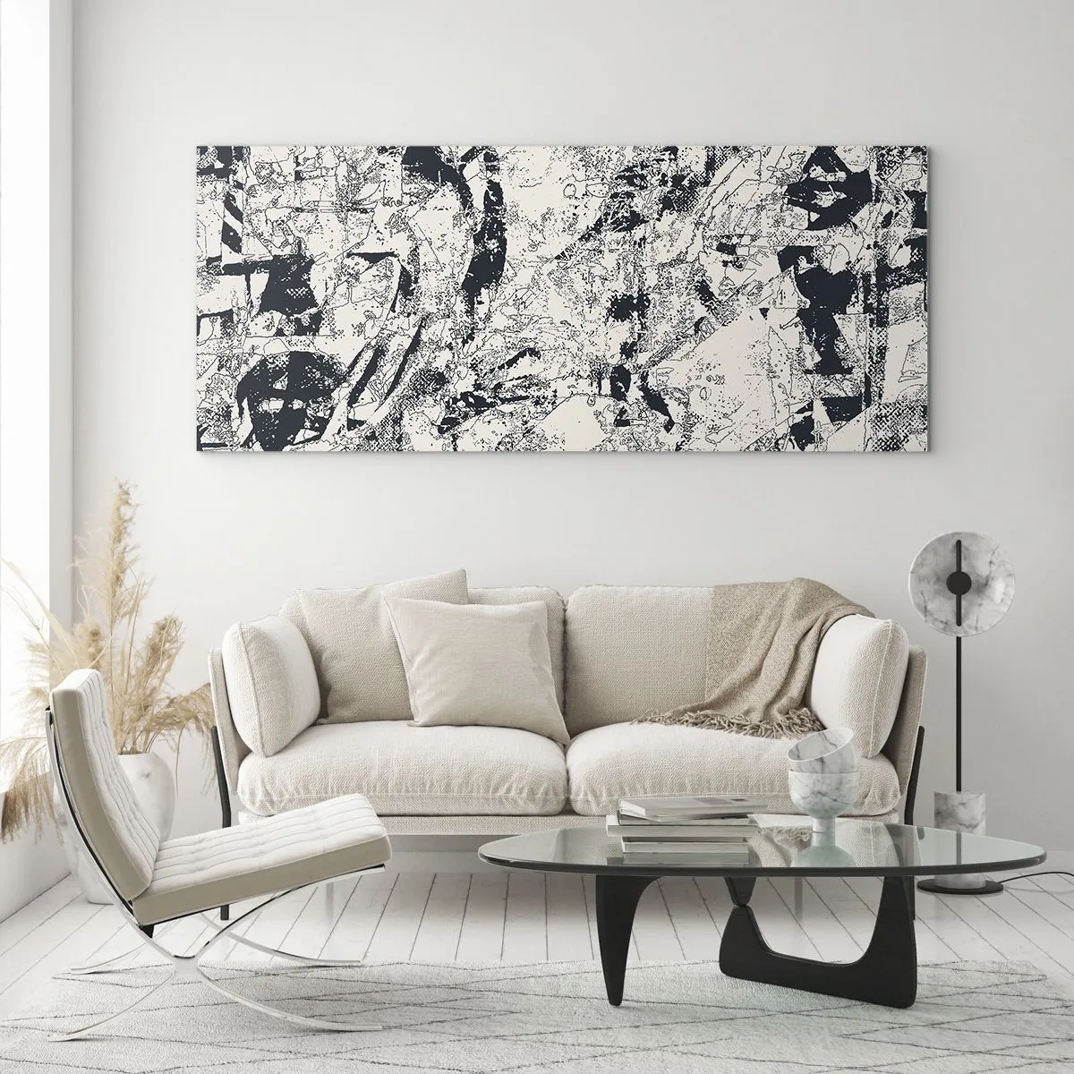 Glastavla - Bild på glas - Motsatsernas interpenetration - 100x40 cm