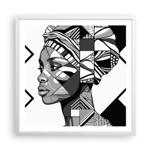 Affisch i vit ram - Etniskt porträtt - 60x60 cm