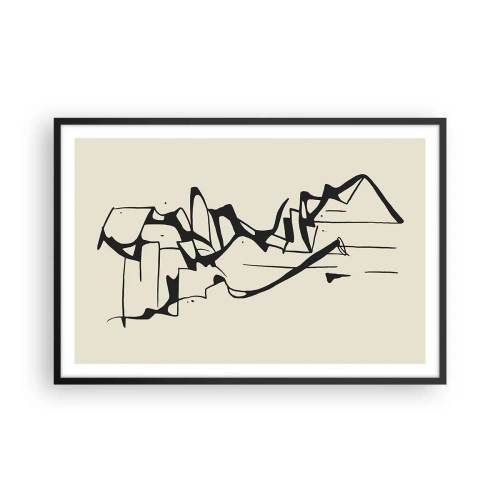 Affisch i svart ram - Kanske ett landskap - 91x61 cm