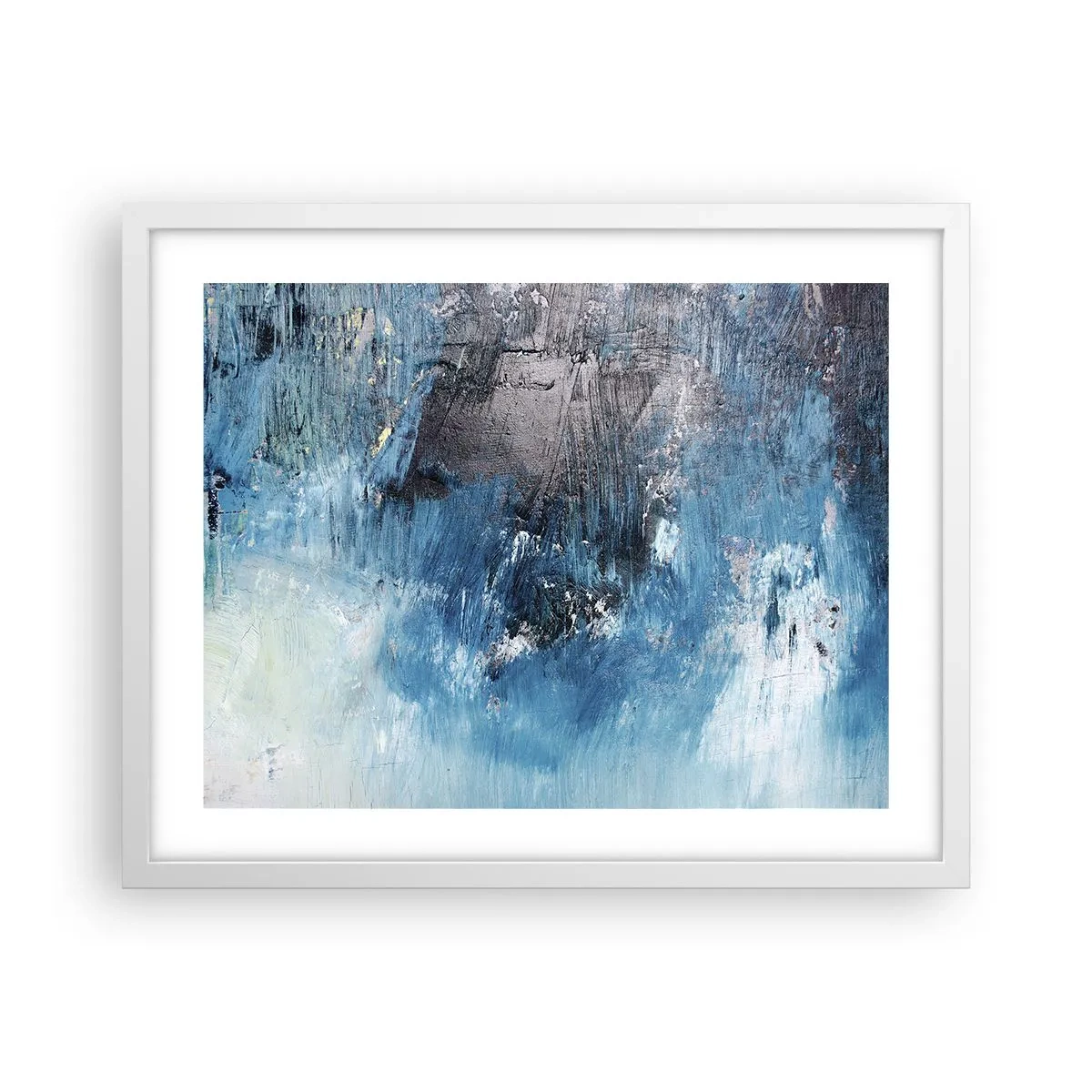 Affisch i vit ram - Blå rapsodi - 50x40 cm