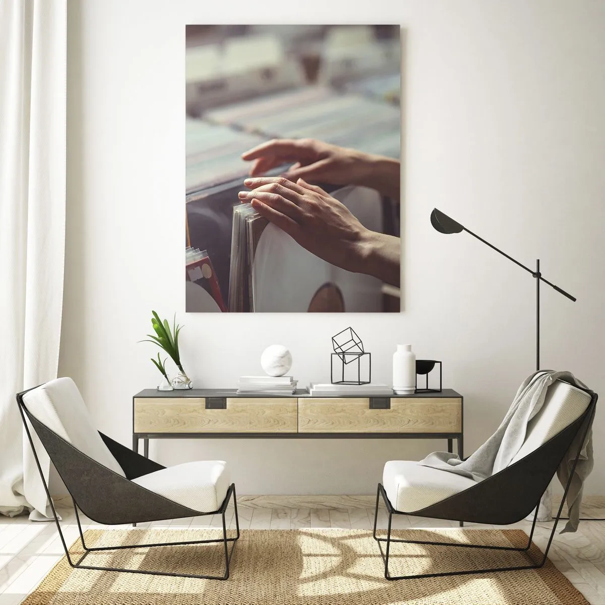 Glastavla - Bild på glas - I jakten efter känslor - 50x70 cm