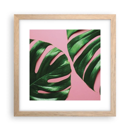 Affisch i ram av ljusek - Grön rendez-vous - 30x30 cm