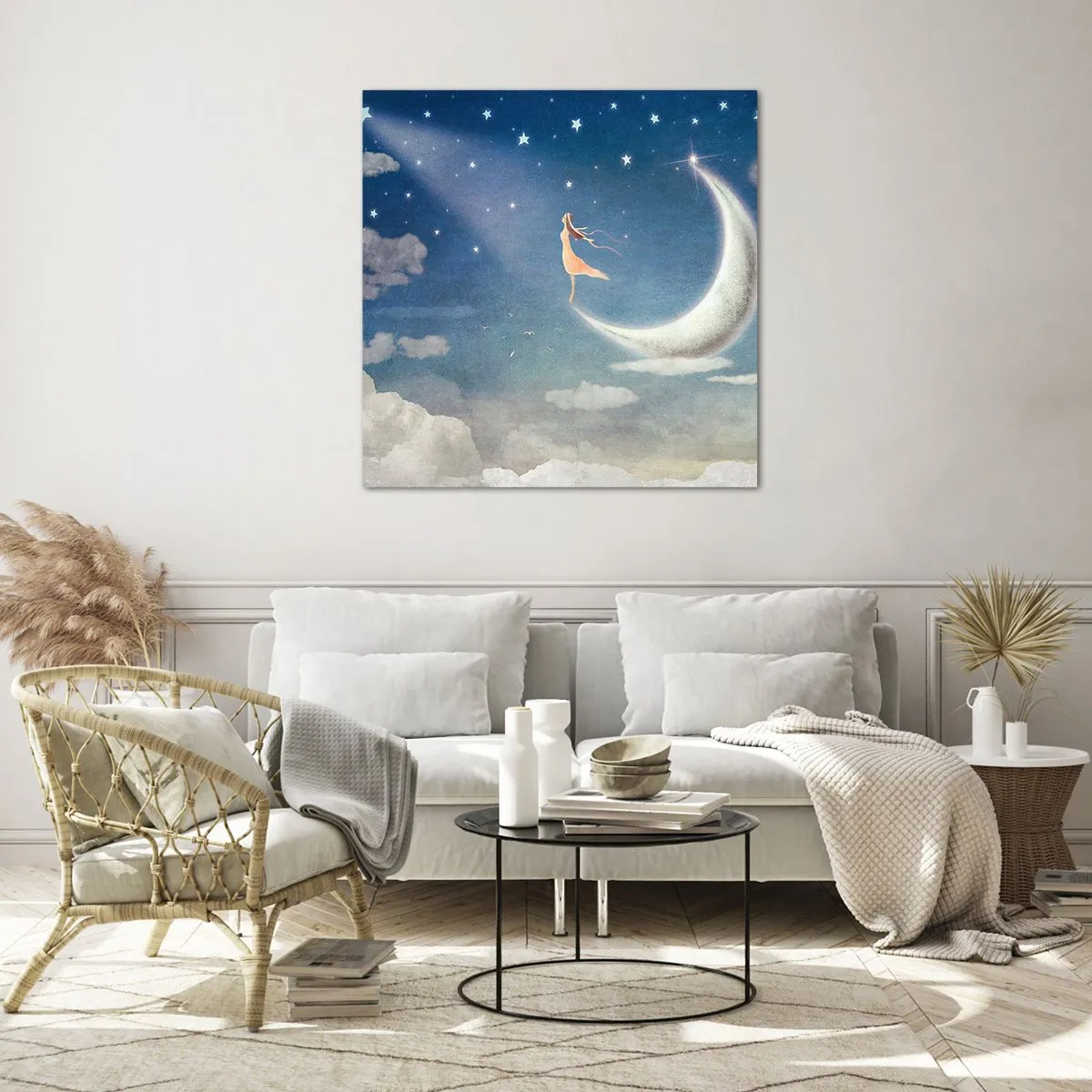 Glastavla - Bild på glas - Blå friare - 60x60 cm