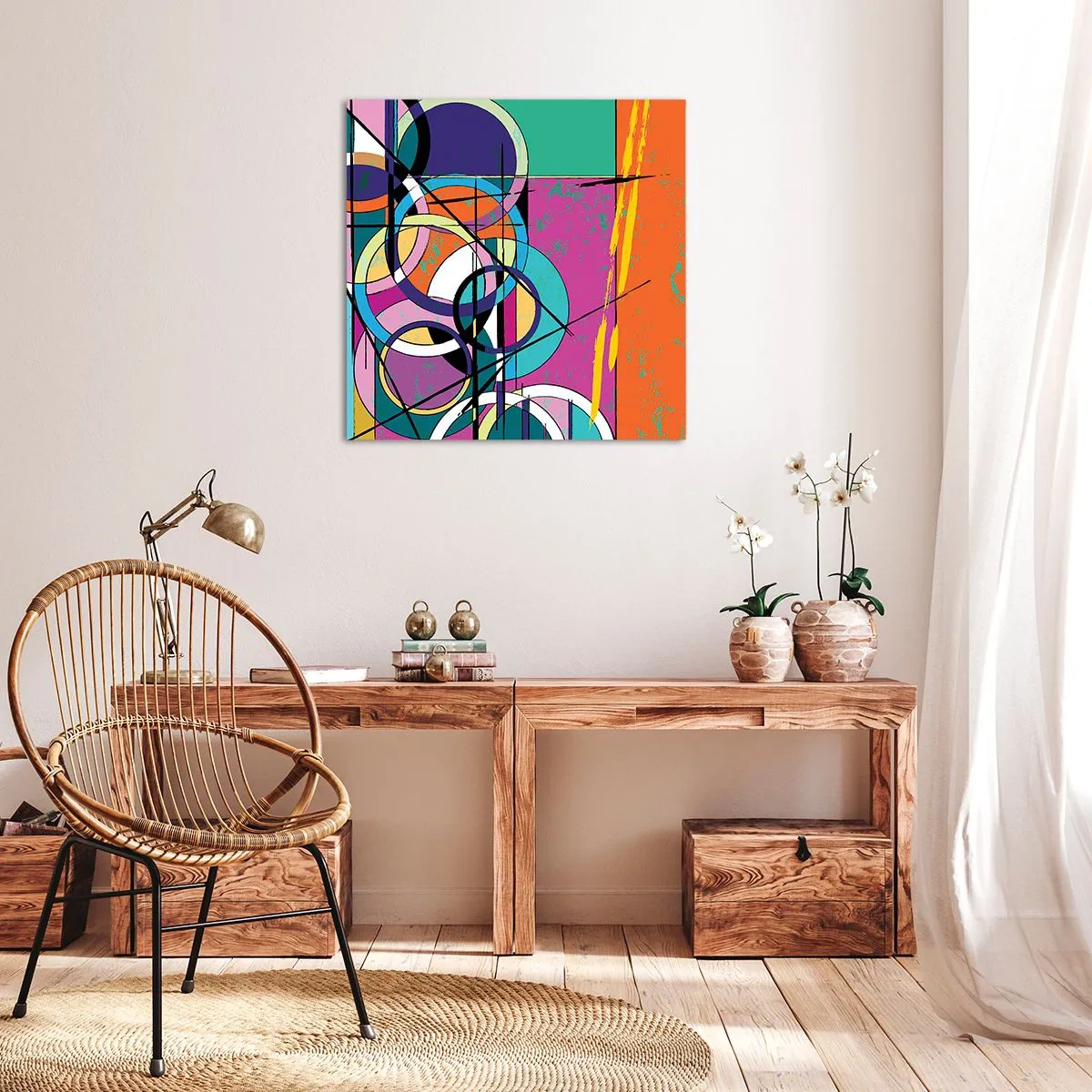 Canvastavla - Bild på duk - Hjul efter hjul - 40x40 cm