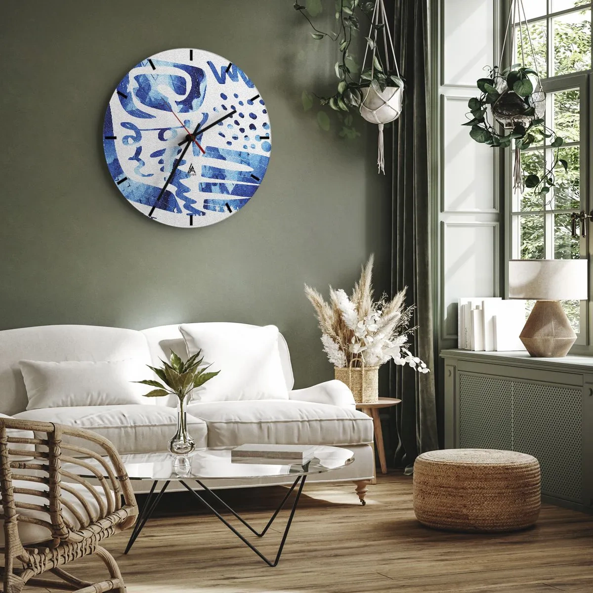 Väggklocka - Klocka på glas - Tillbaka till rötterna - 40x40 cm