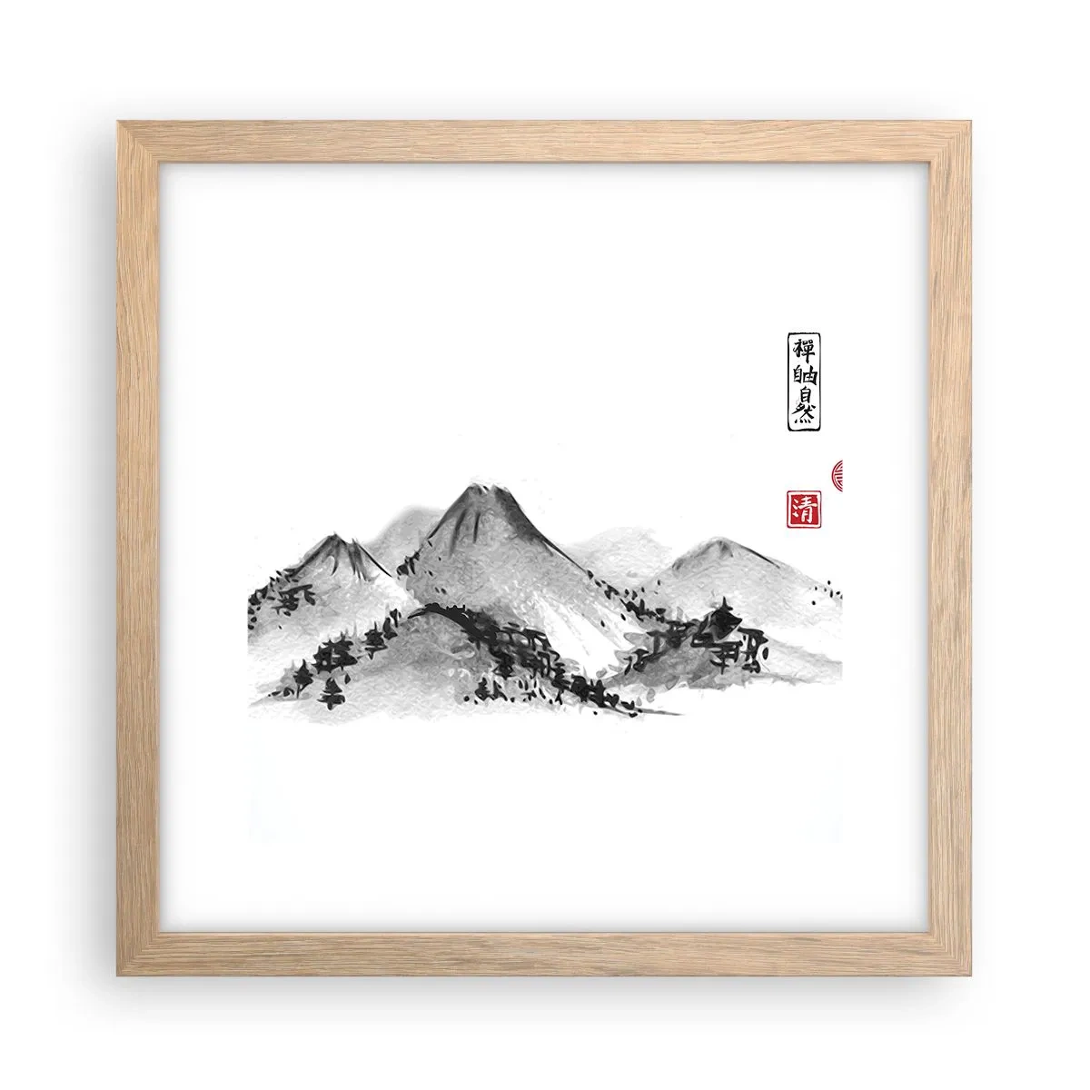 Affisch i ram av ljusek - Bortom fjällen - 30x30 cm