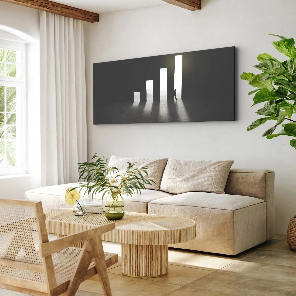 Canvastavla - Bild på duk - Framgång - ett intryck - 160x50 cm